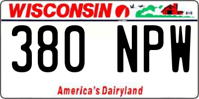 WI license plate 380NPW