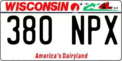 WI license plate 380NPX