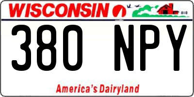 WI license plate 380NPY