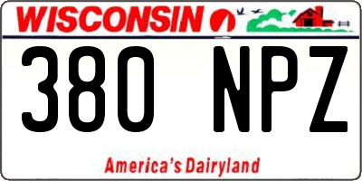 WI license plate 380NPZ