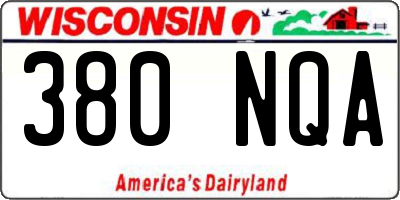 WI license plate 380NQA