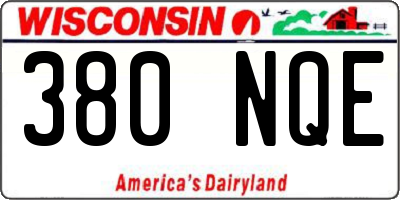 WI license plate 380NQE