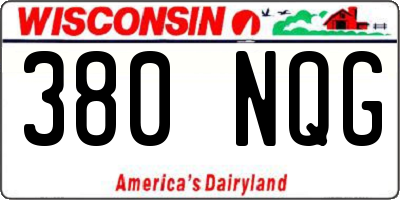WI license plate 380NQG