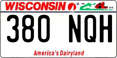 WI license plate 380NQH