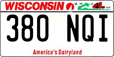 WI license plate 380NQI