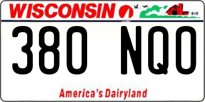 WI license plate 380NQO