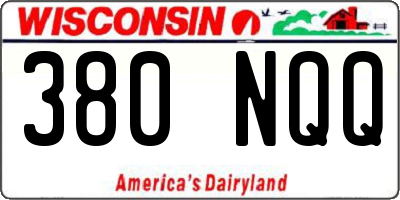 WI license plate 380NQQ