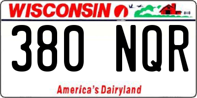 WI license plate 380NQR