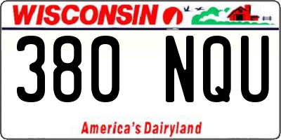 WI license plate 380NQU