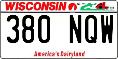 WI license plate 380NQW