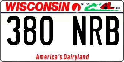 WI license plate 380NRB