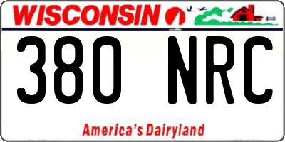WI license plate 380NRC