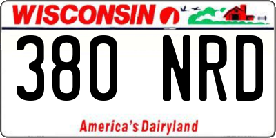 WI license plate 380NRD
