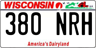 WI license plate 380NRH