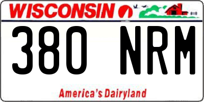 WI license plate 380NRM
