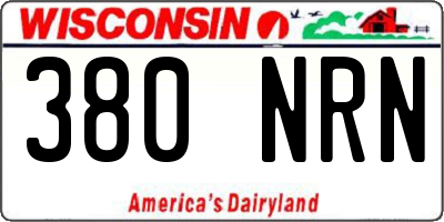WI license plate 380NRN