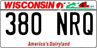 WI license plate 380NRQ