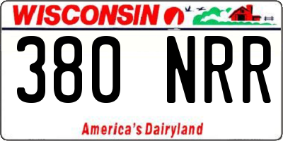 WI license plate 380NRR