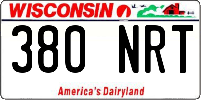 WI license plate 380NRT