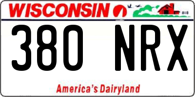 WI license plate 380NRX
