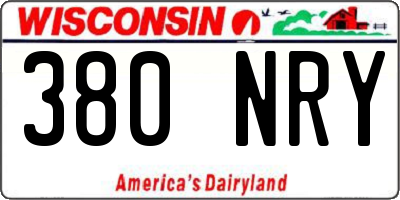 WI license plate 380NRY