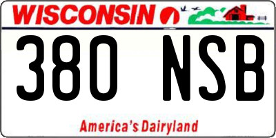 WI license plate 380NSB