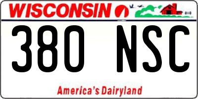 WI license plate 380NSC
