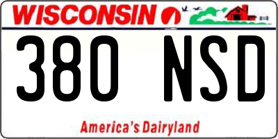 WI license plate 380NSD
