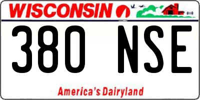 WI license plate 380NSE