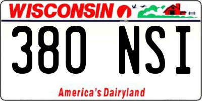 WI license plate 380NSI