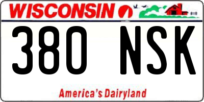 WI license plate 380NSK