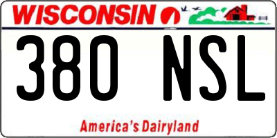 WI license plate 380NSL