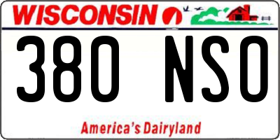 WI license plate 380NSO