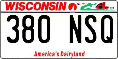 WI license plate 380NSQ