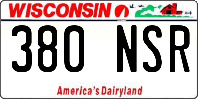 WI license plate 380NSR
