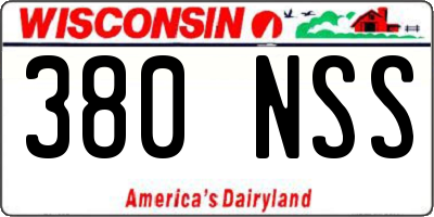 WI license plate 380NSS