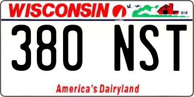 WI license plate 380NST