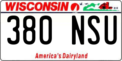 WI license plate 380NSU