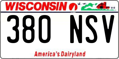 WI license plate 380NSV