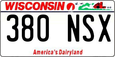 WI license plate 380NSX