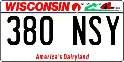 WI license plate 380NSY