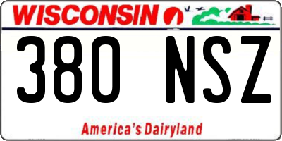 WI license plate 380NSZ