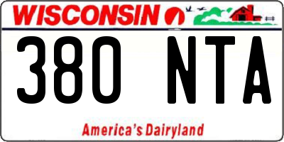 WI license plate 380NTA