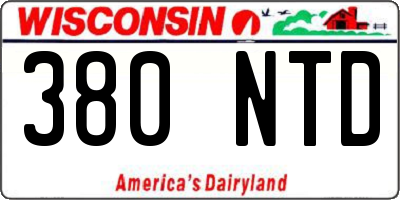 WI license plate 380NTD