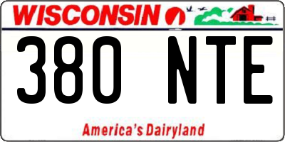 WI license plate 380NTE