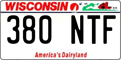 WI license plate 380NTF