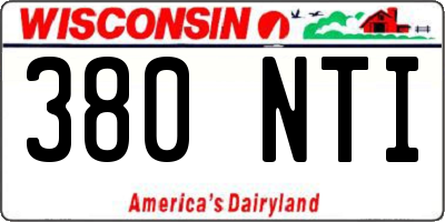 WI license plate 380NTI