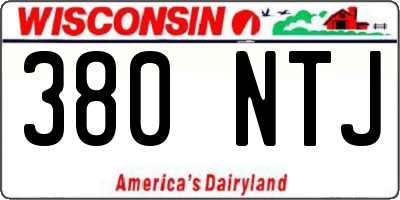 WI license plate 380NTJ