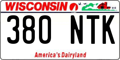 WI license plate 380NTK