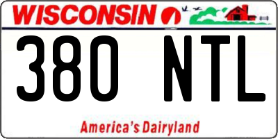 WI license plate 380NTL